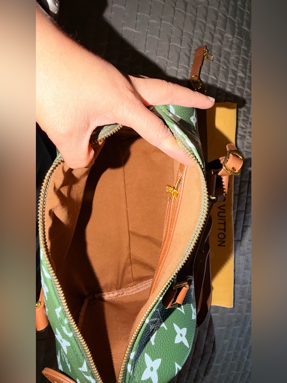 Green Monogram Satchel - Picture 5 of 9